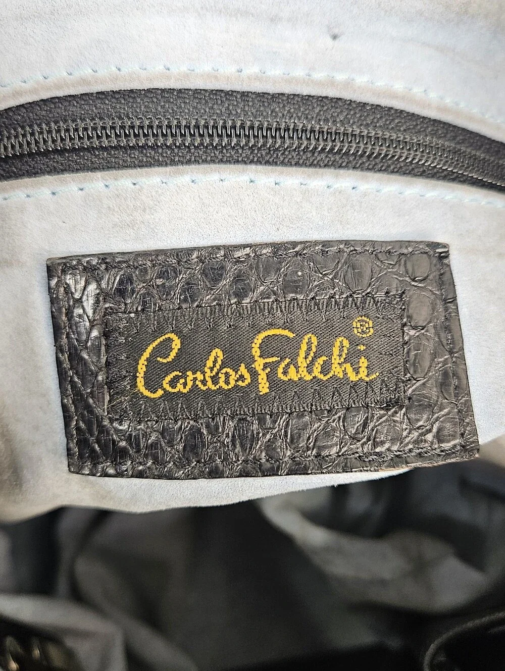 Vintage Carlos Falchi Genuine Python Snake Skin & Leather Shoulder Bag Exotic